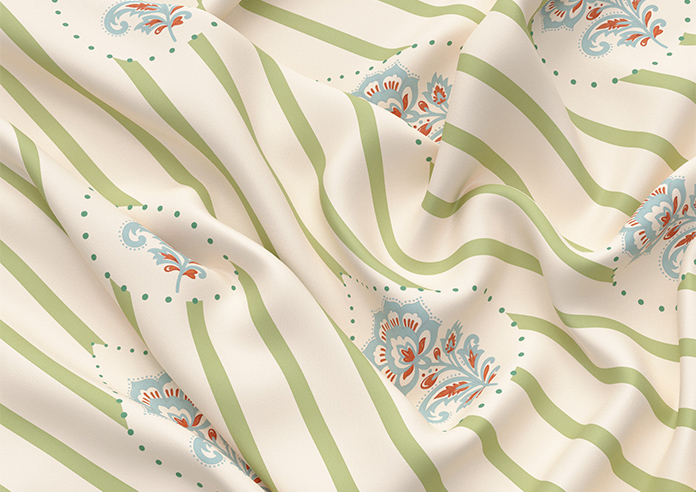 Petal & Block Bolli Stripe, Neem - Twist&Fit Roman Blind - Image 4
